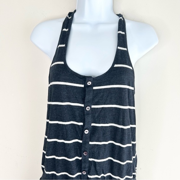 Aritzia TNA Striped Romper Playsuit jumpsuit Navy Blue Sleeveless Racerback XS - Picture 16 of 16